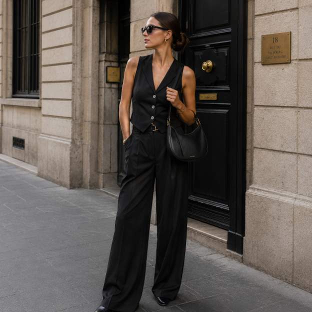 Black Leather Shoulder Bag