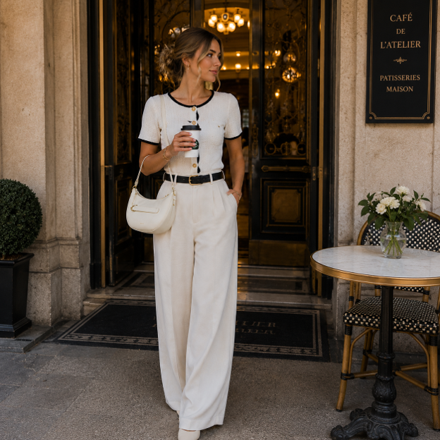 Borsa a spalla in pelle bianca