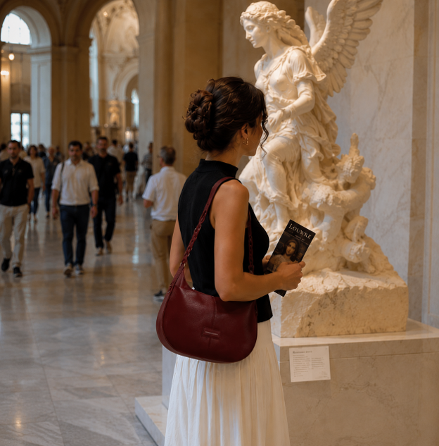Borsa a mano e a spalla Soft bordeaux
