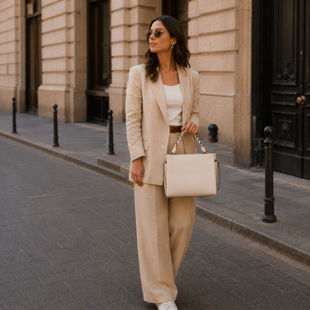 Borsa a mano in pelle di vitello bianca