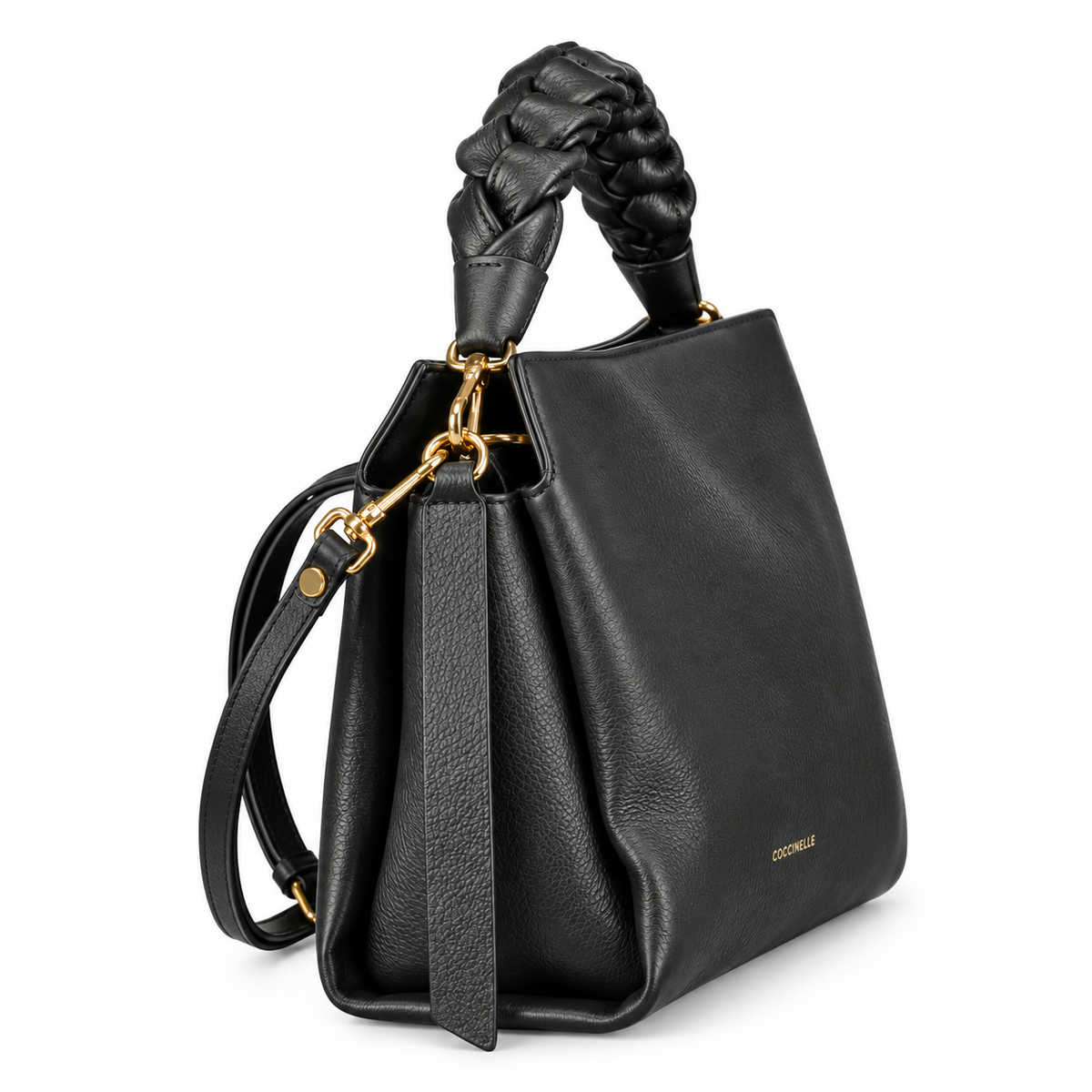 Leather Medium Handbag - Black