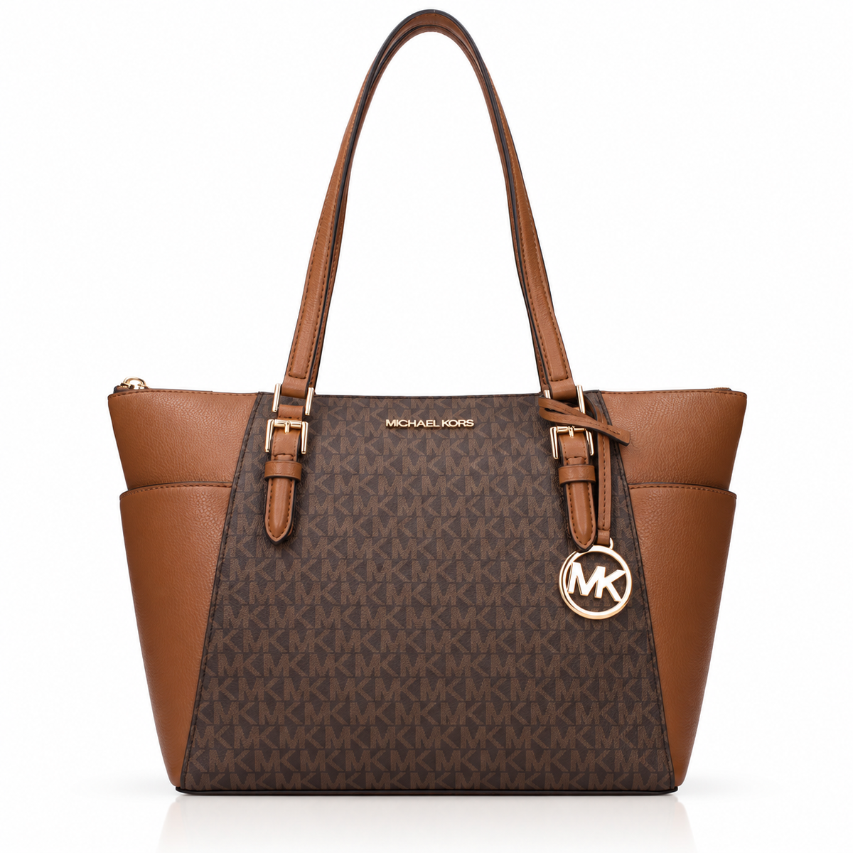Monogrammed Coated Canvas Tote Bag - Brown