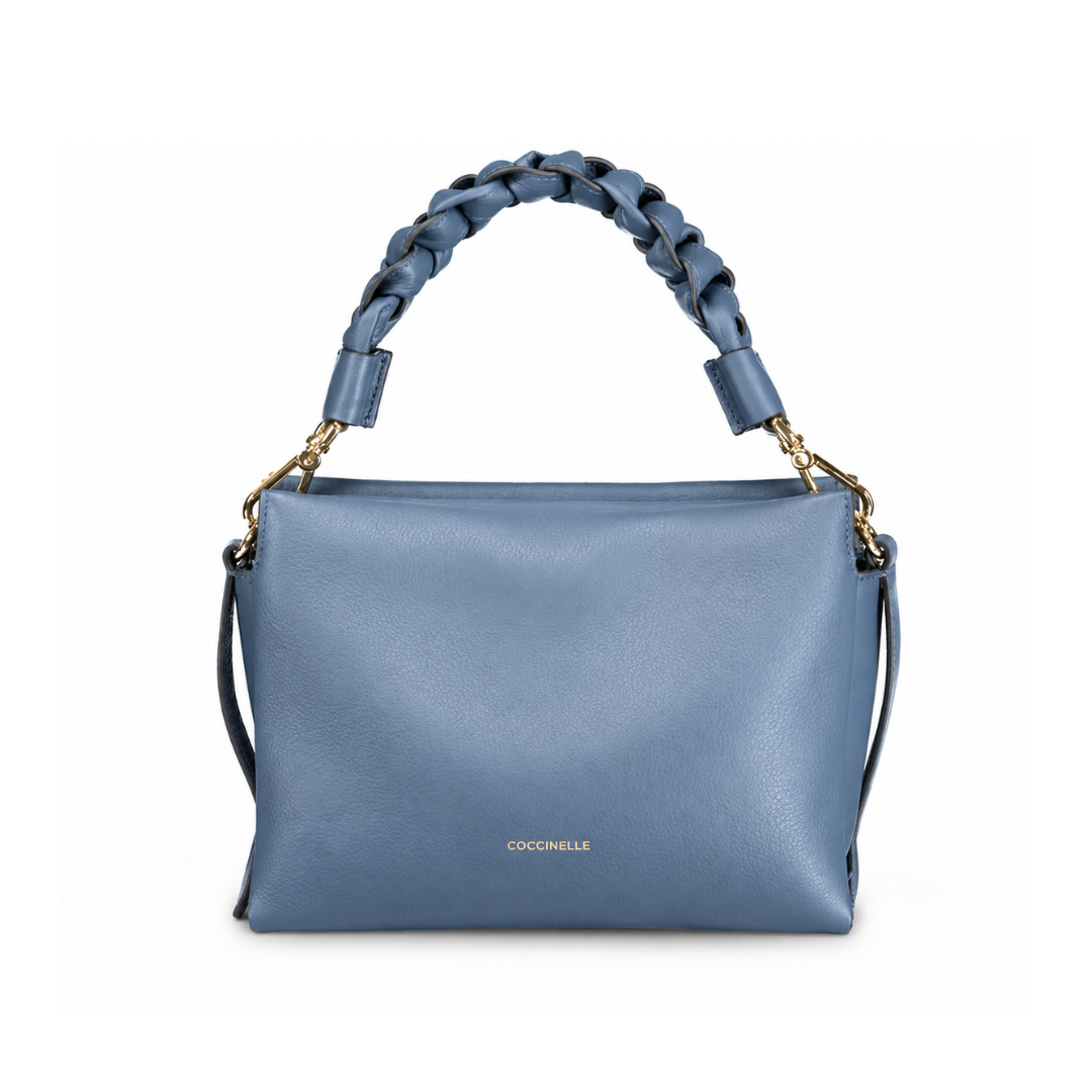 Leather Small Handbag - Blue/Sandshell