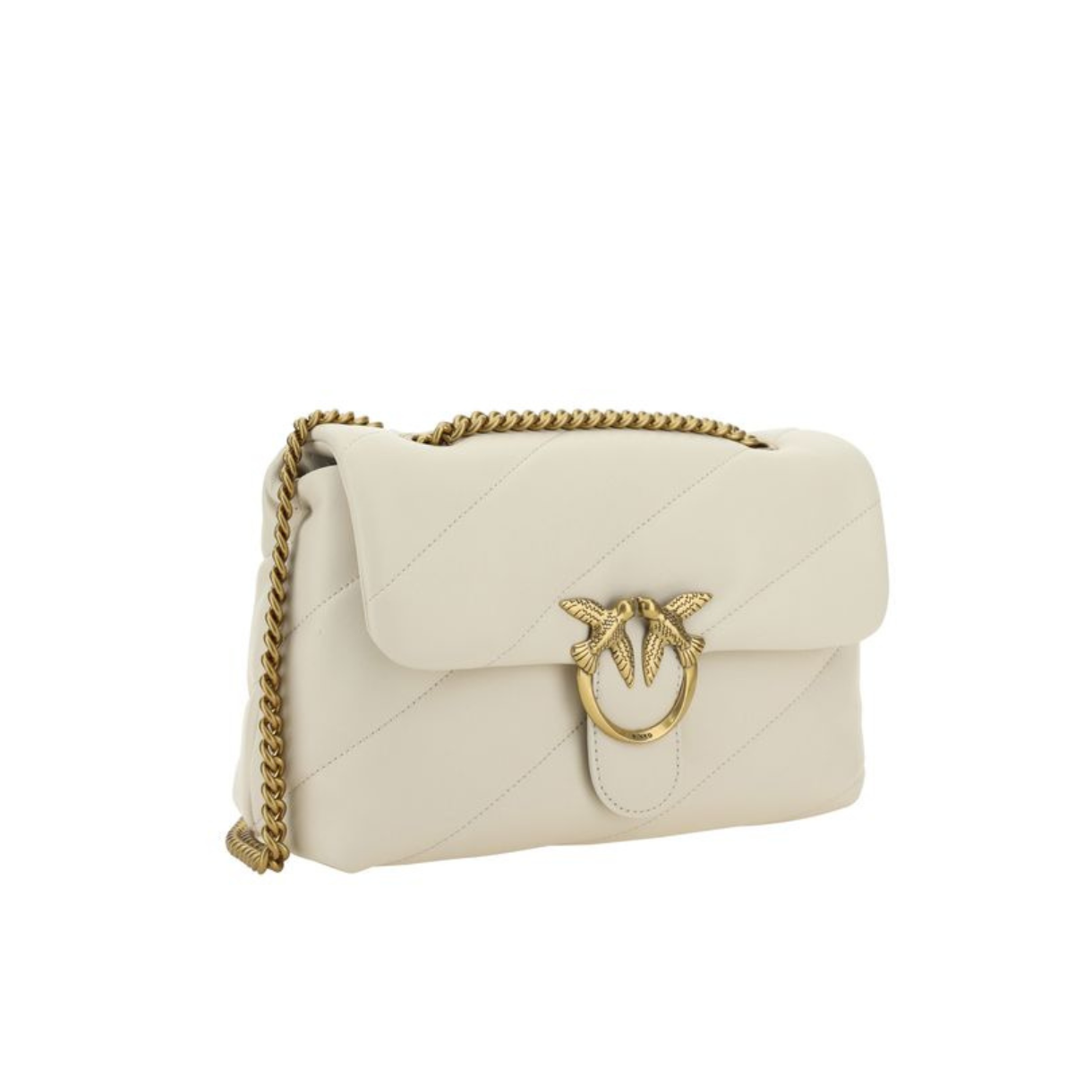 Borsa a spalla Classic in pelle di vitello color Avorio