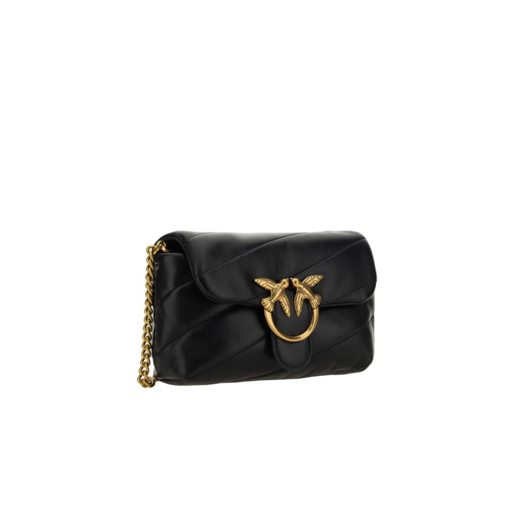Borsa a spalla Love Baby in pelle di vitello Nera