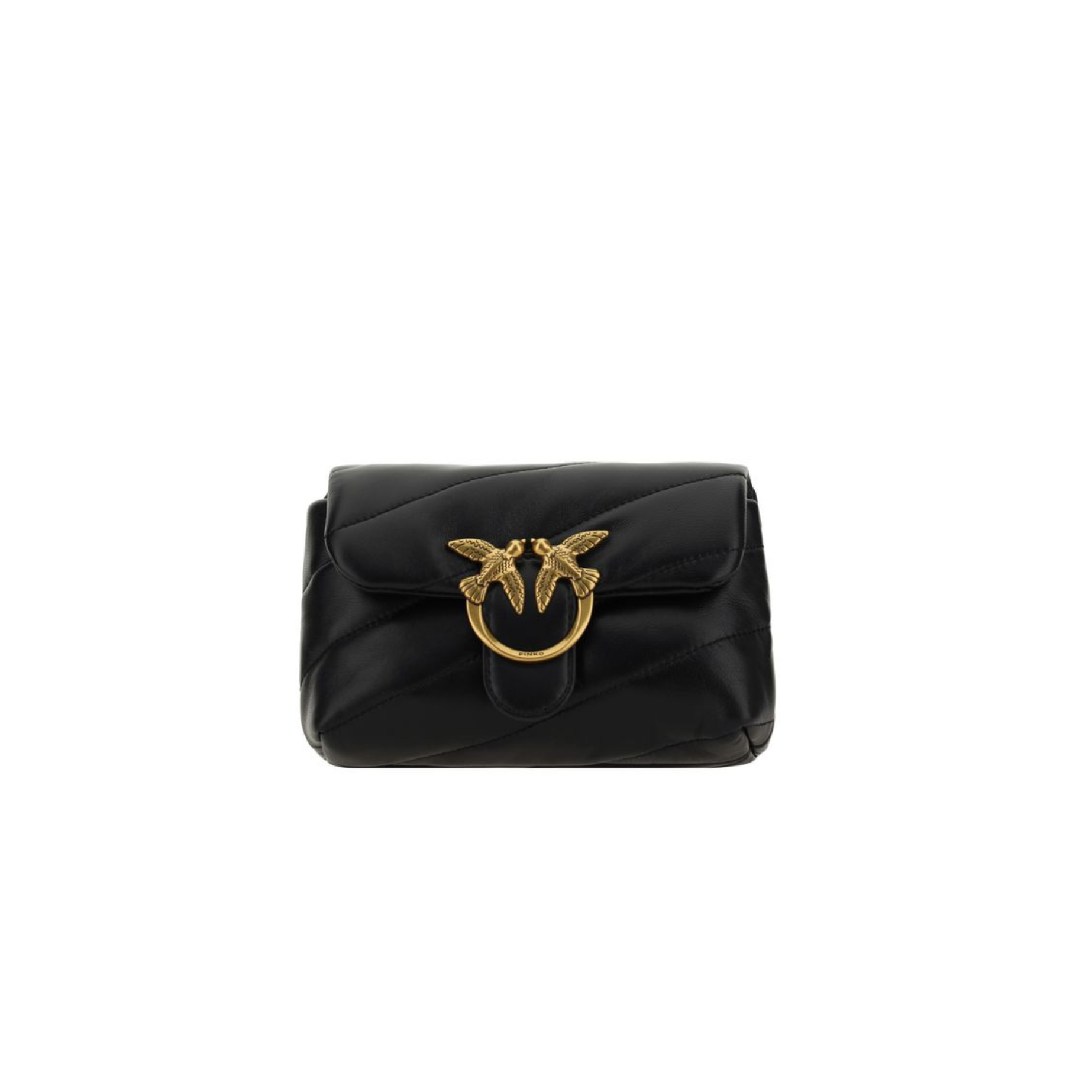Borsa a spalla Love Baby in pelle di vitello Nera