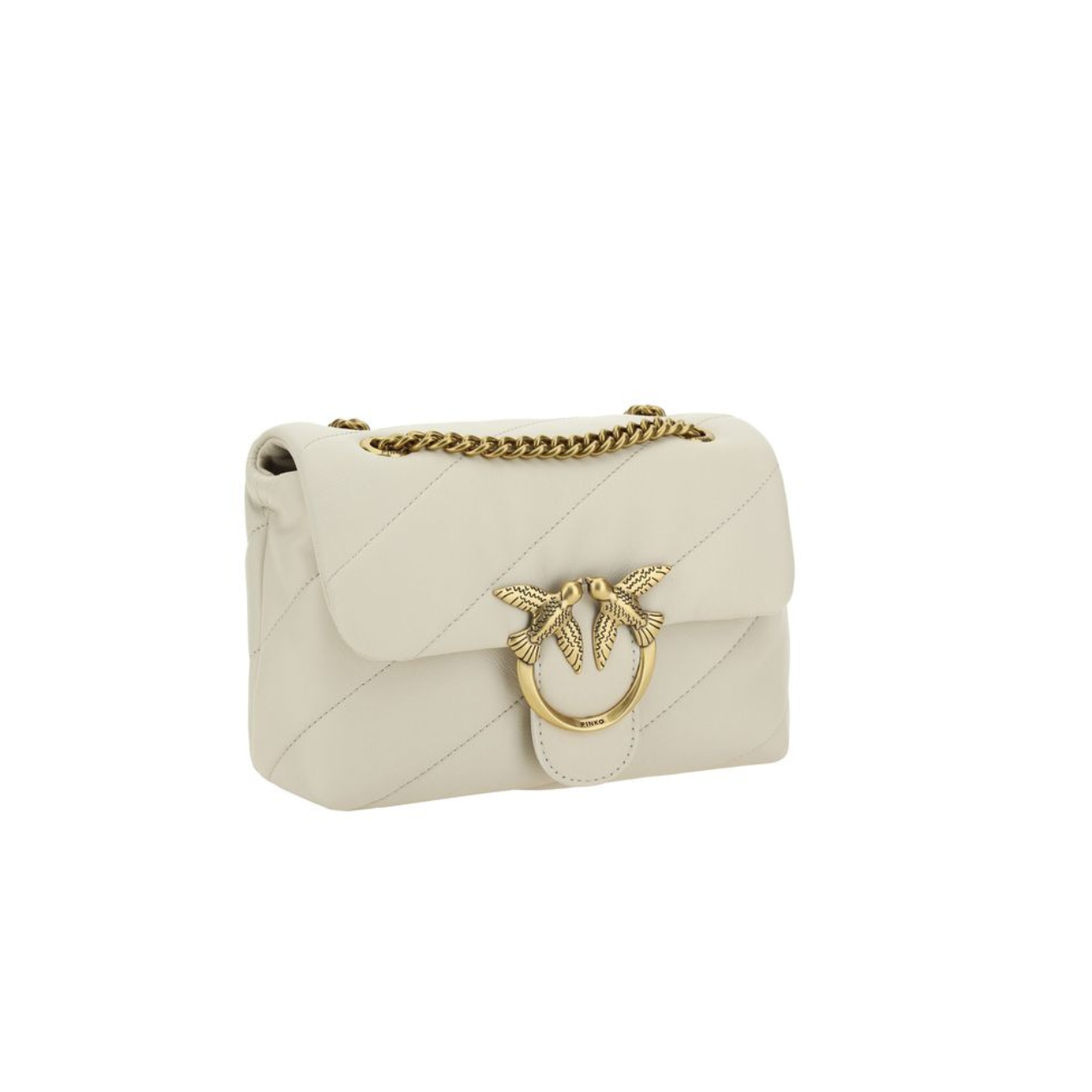 Borsa a spalla in Pelle di vitello color Avorio
