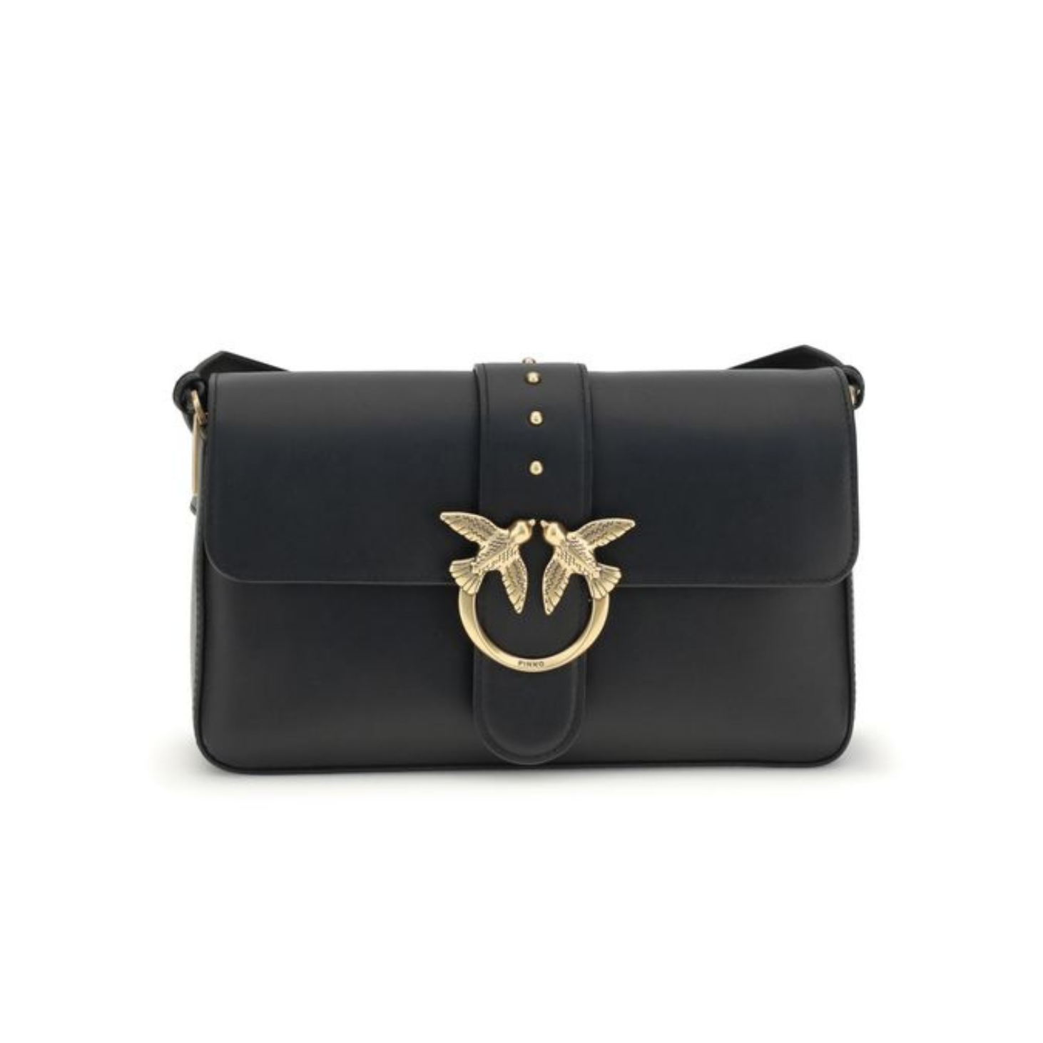 Borsa a tracolla in Pelle liscia Nera