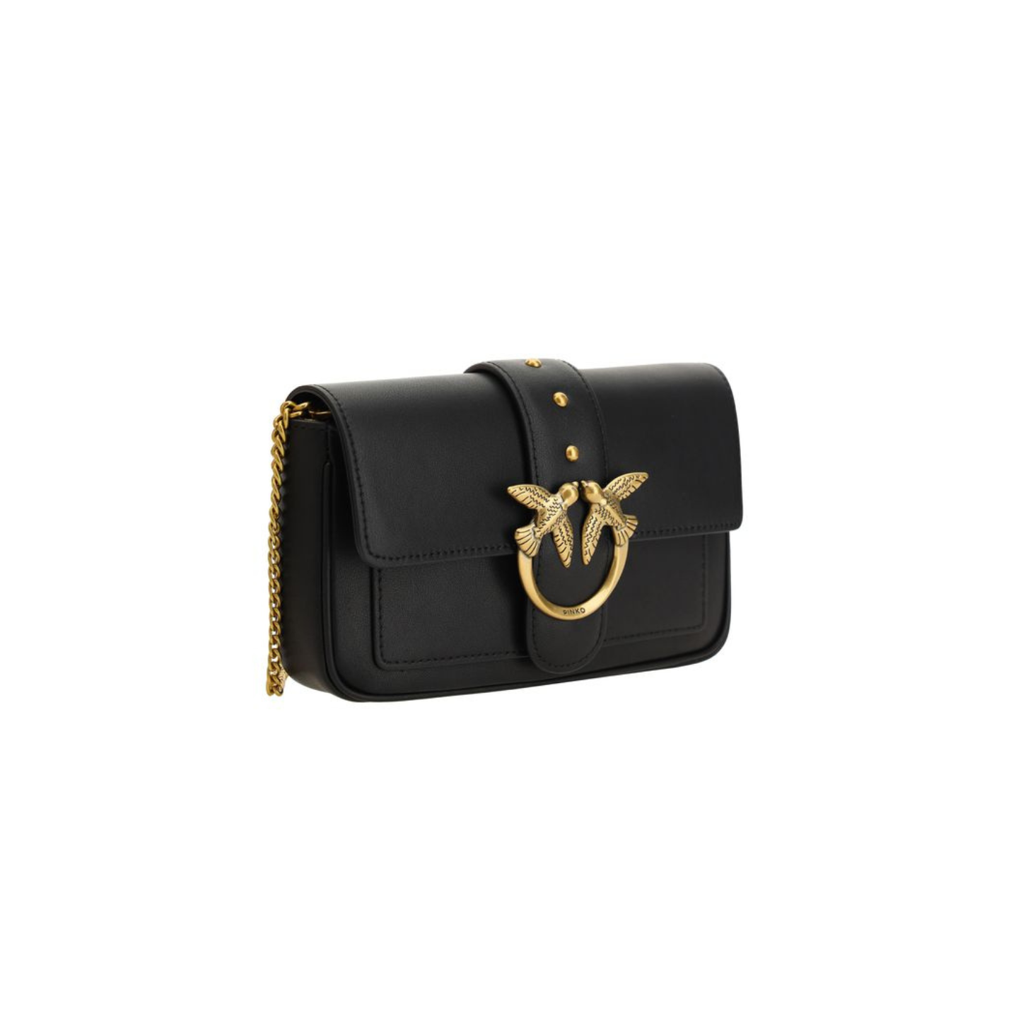 Borsa a spalla Classic Mini in pelle di vitello nera