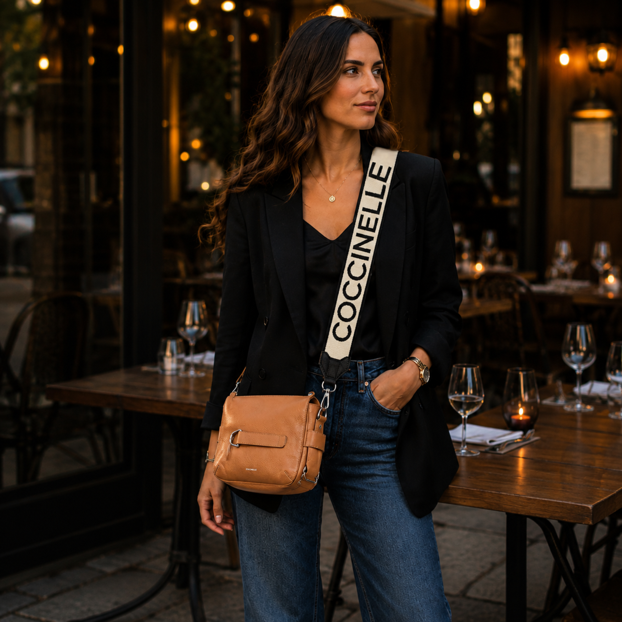 Cognac Brown Leather Crossbody bag