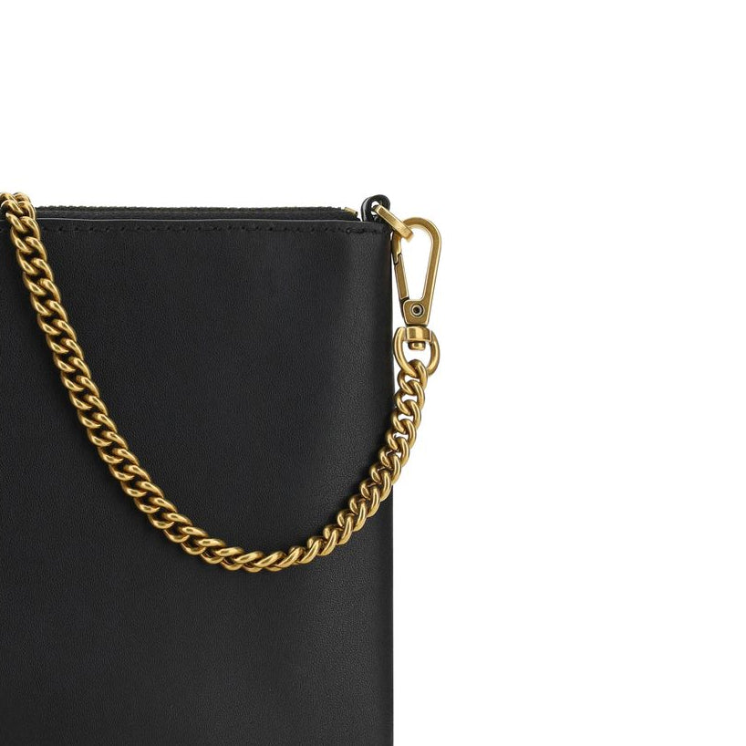 Black Calf Leather Clutch Bag