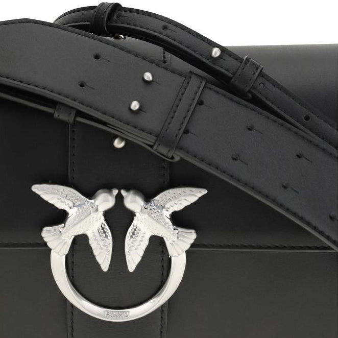 Borsa a tracolla in pelle Nero liscio