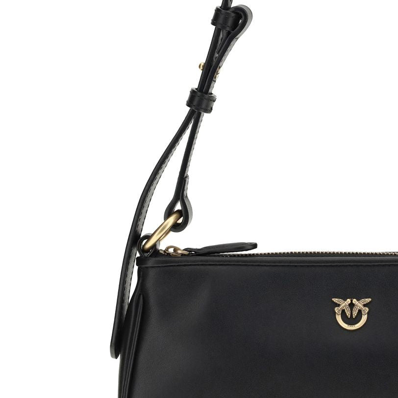 Black Calf leather mini shoulder bag
