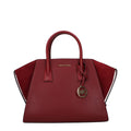 Leather Handbag - Cherry Red