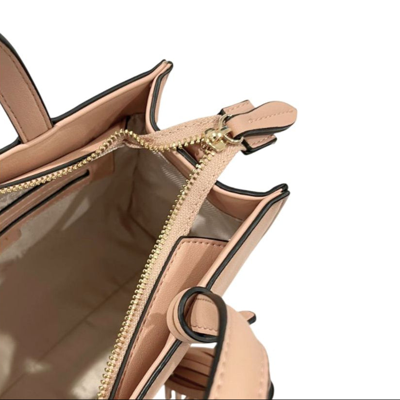 Dusty Pink Handbag with double top handle