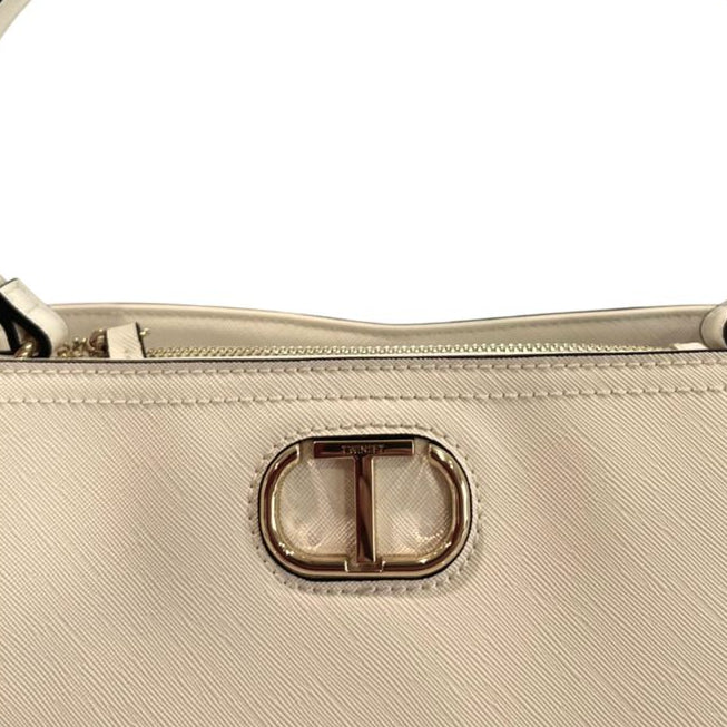 Ivory White Handbag with gold details
