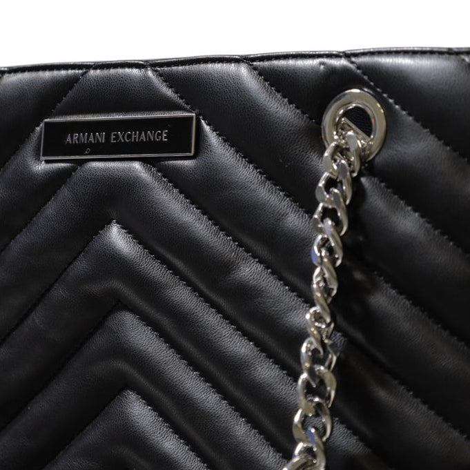 Black Quilted Chevron Shoulder Bag and Handbag