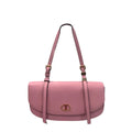 Rounded Flap Shoulder Bag - Pink