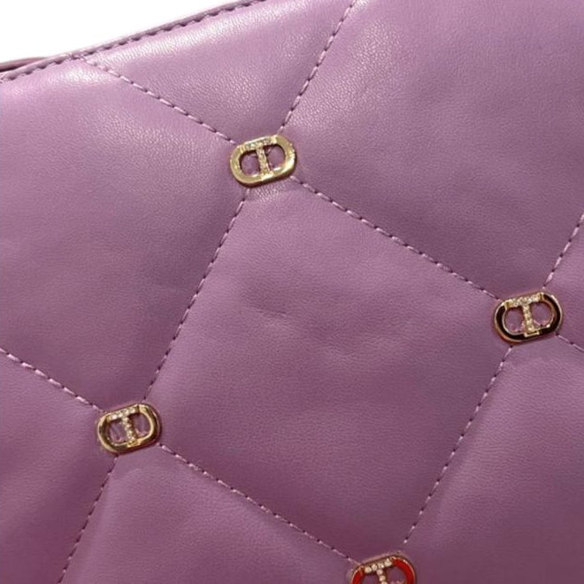 Malva Purple geometric quilting Crossbody Bag