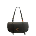 Rounded Flap Shoulder Bag - Black