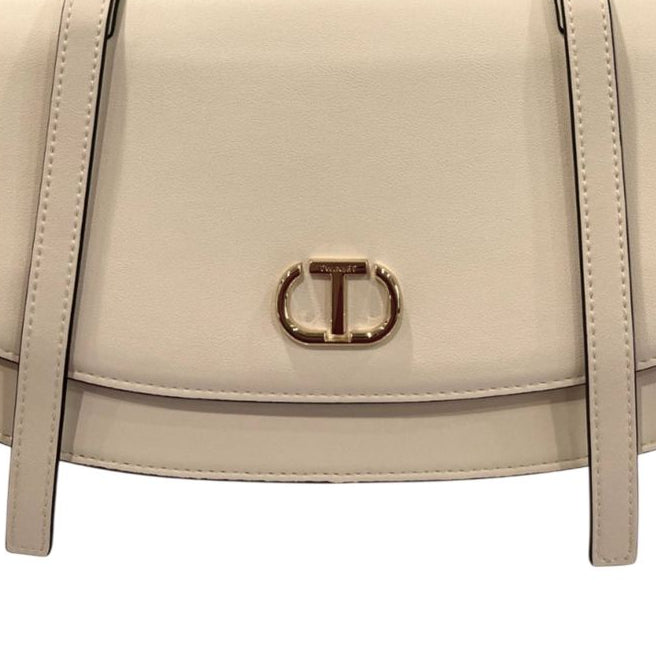 Ivory White Shoulder Bag with gold details