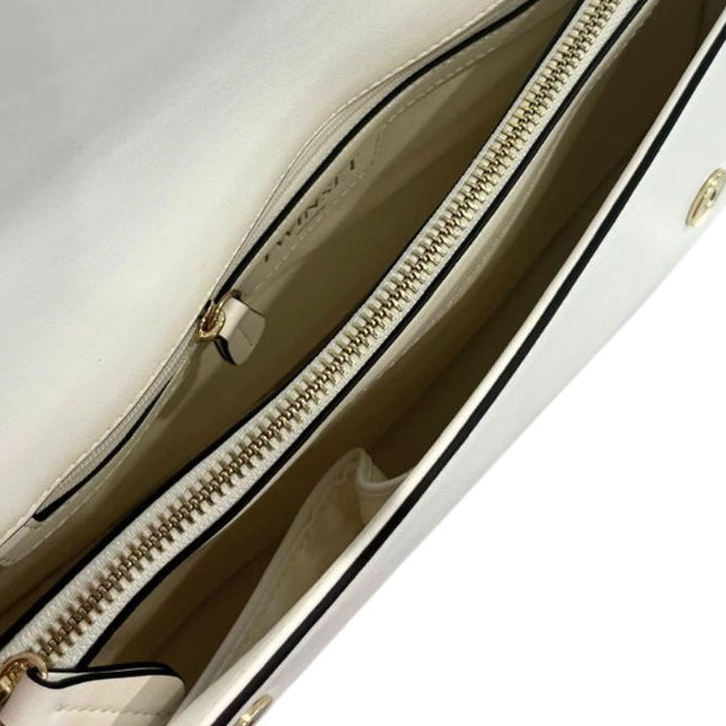 Ivory White Shoulder Bag with gold details