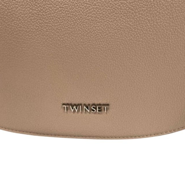 Borsa a spalla color rosa antico con logo argento