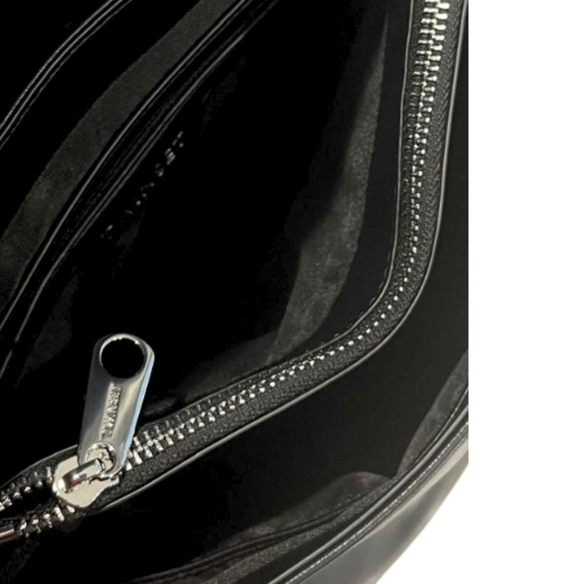 Dark Black Handbag with silver logo