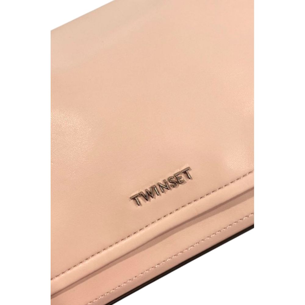 Pink Polyurethane Women Shoulder Bag