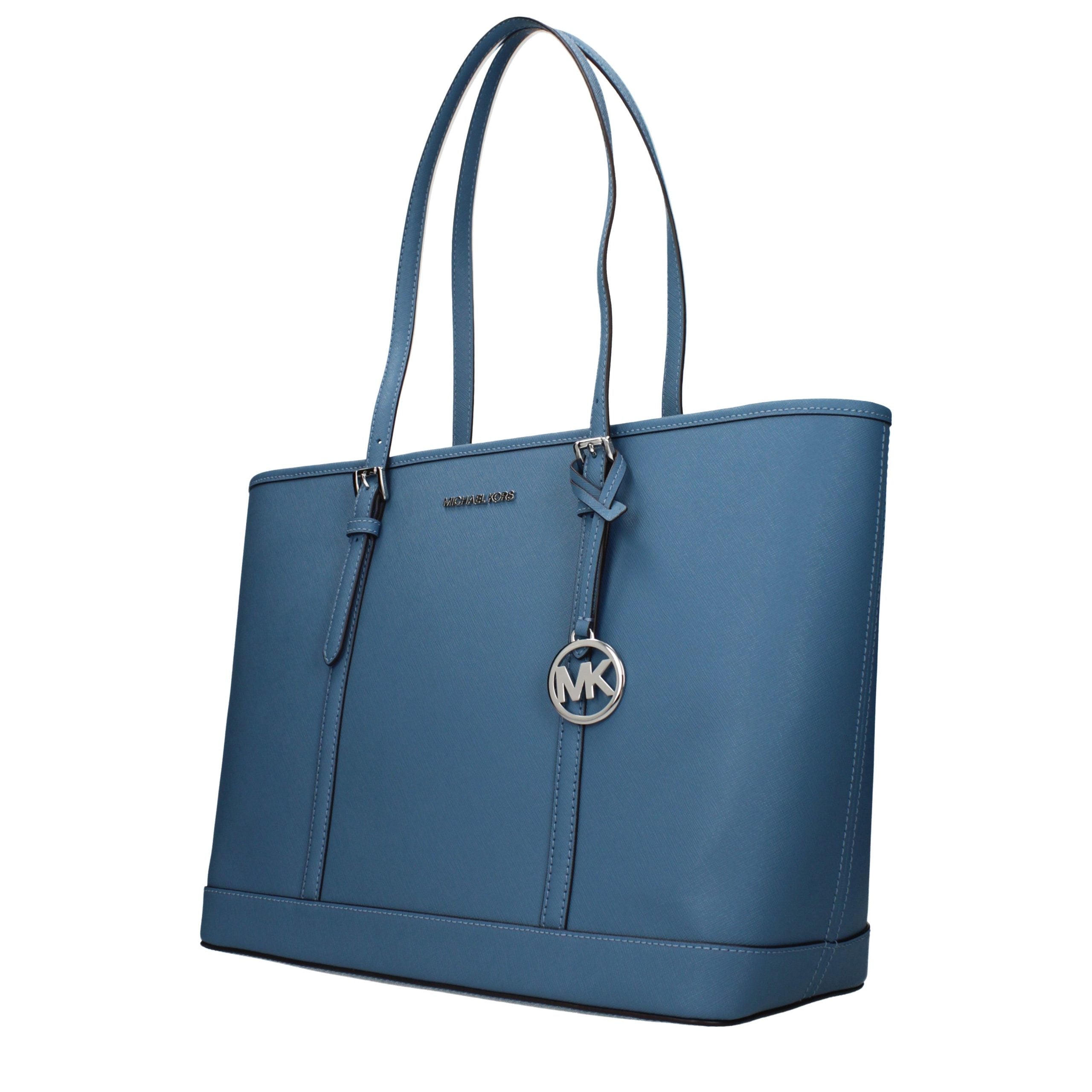 Blue Leather Shoulder Bag