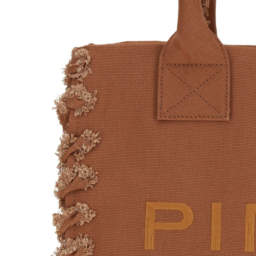 Borsa tote in cotone marrone