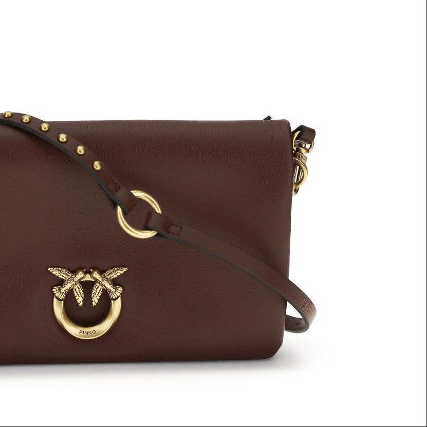 Borsa a tracolla in Pelle di vitello color Cioccolato