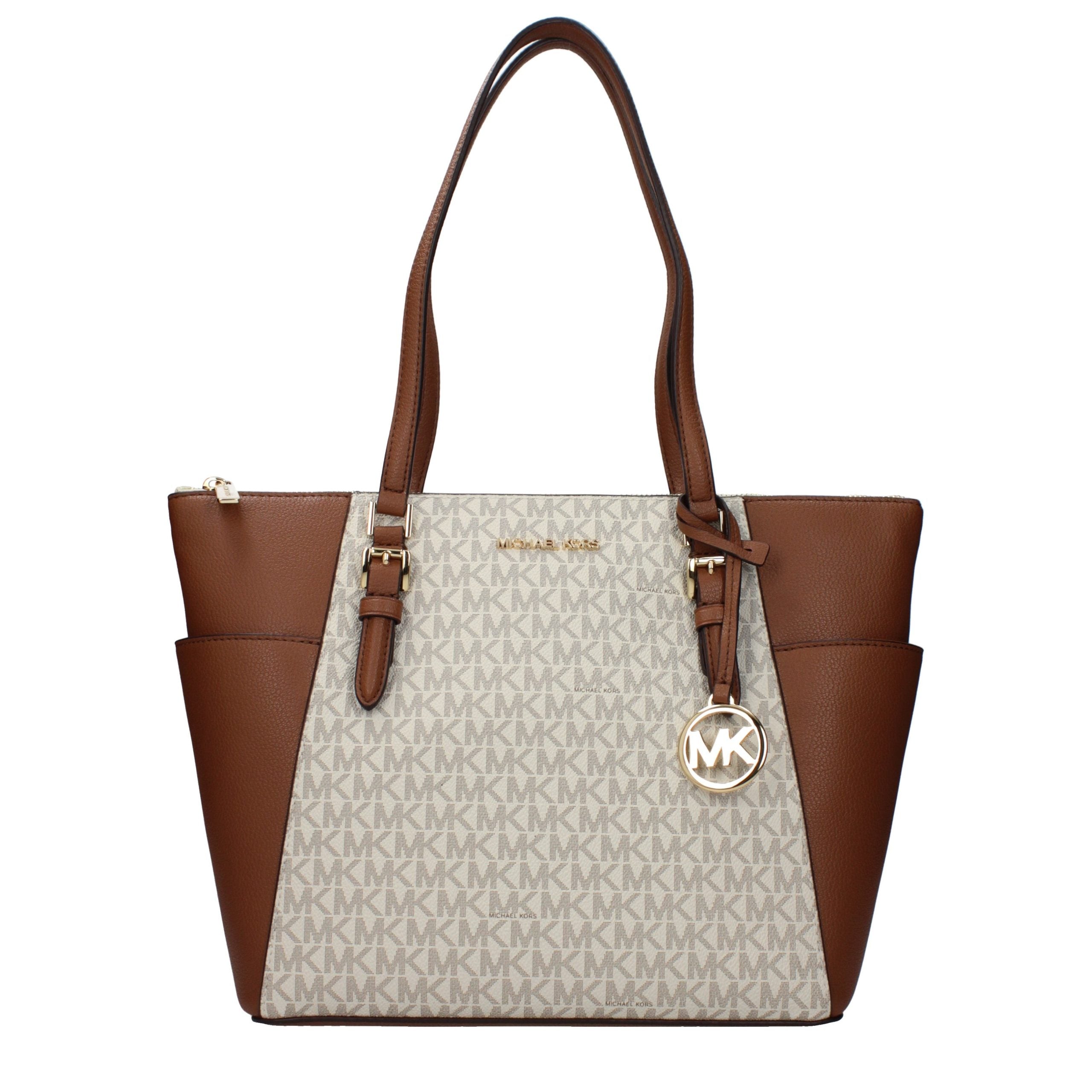 Borsa tote vaniglia in tela monogrammata