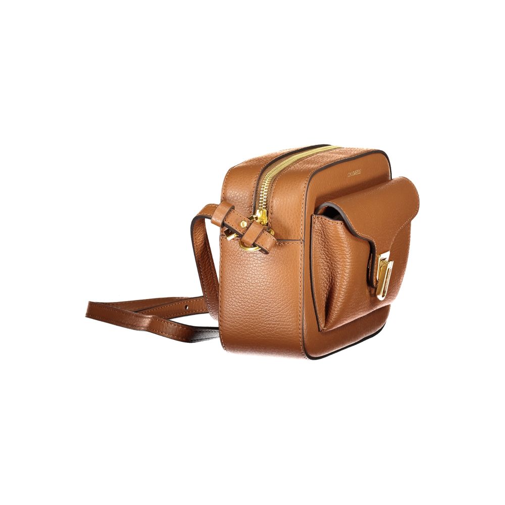Cognac Brown Leather Crossbody Bag