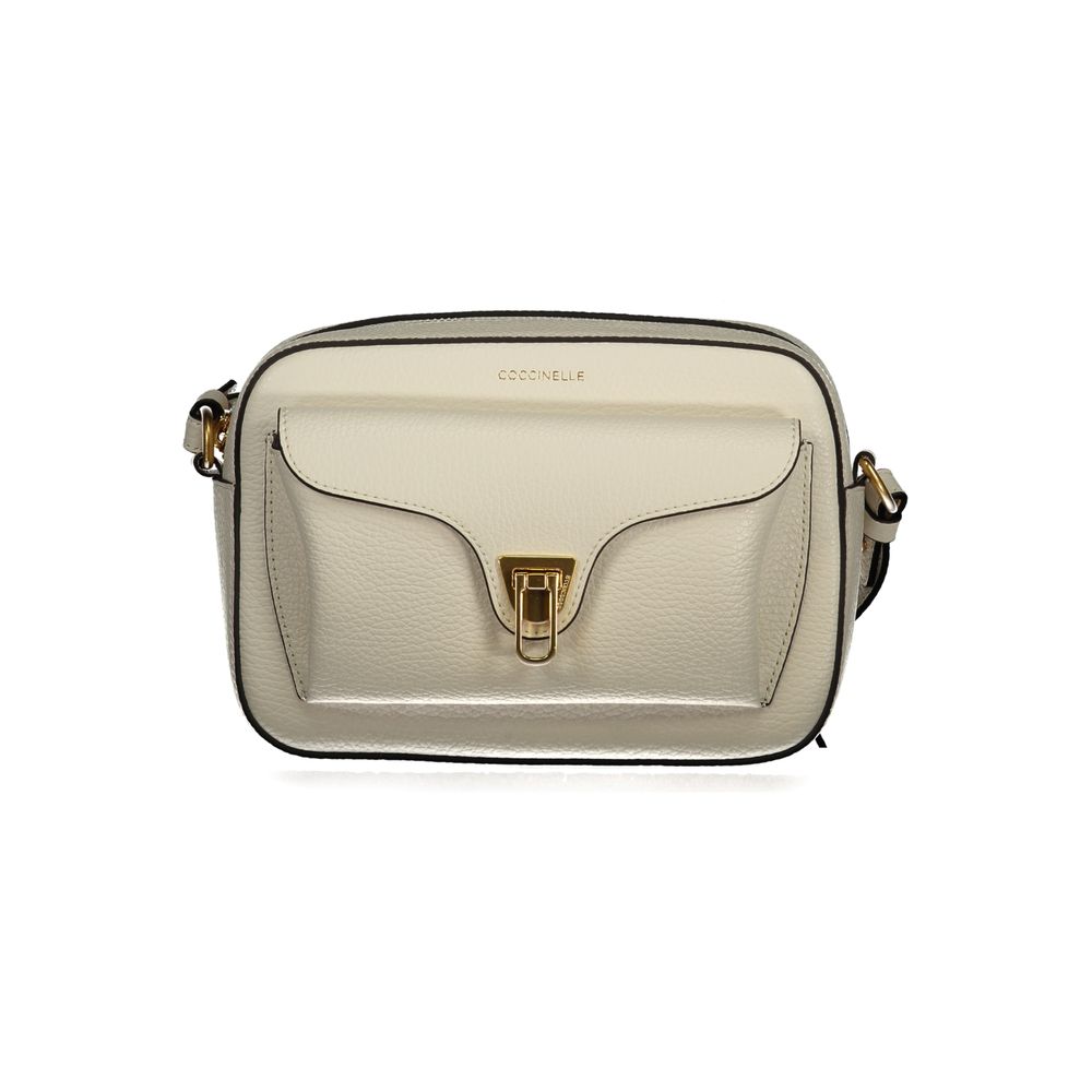 Grained Leather Small Crossbody Bag - White