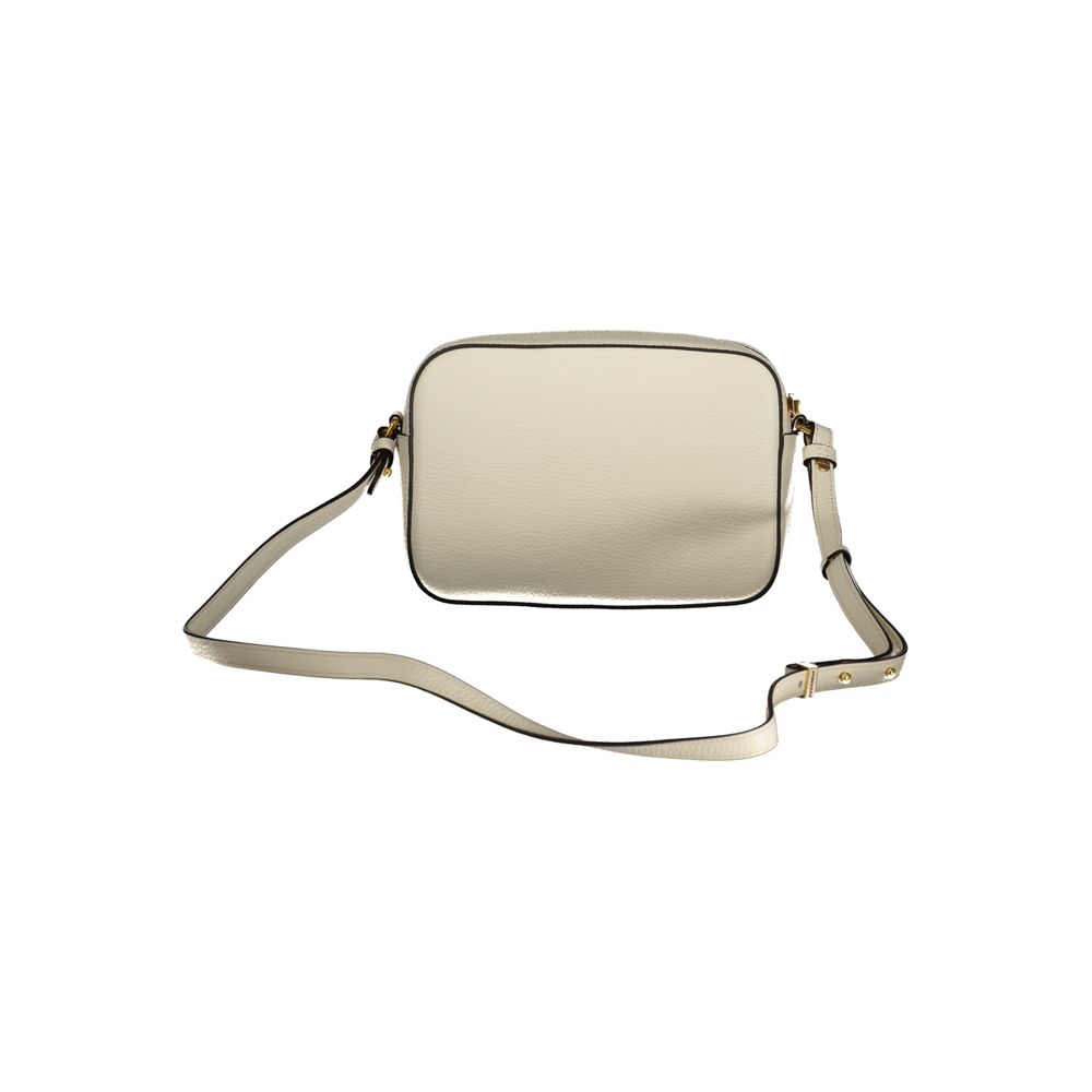 Grained Leather Small Crossbody Bag - White