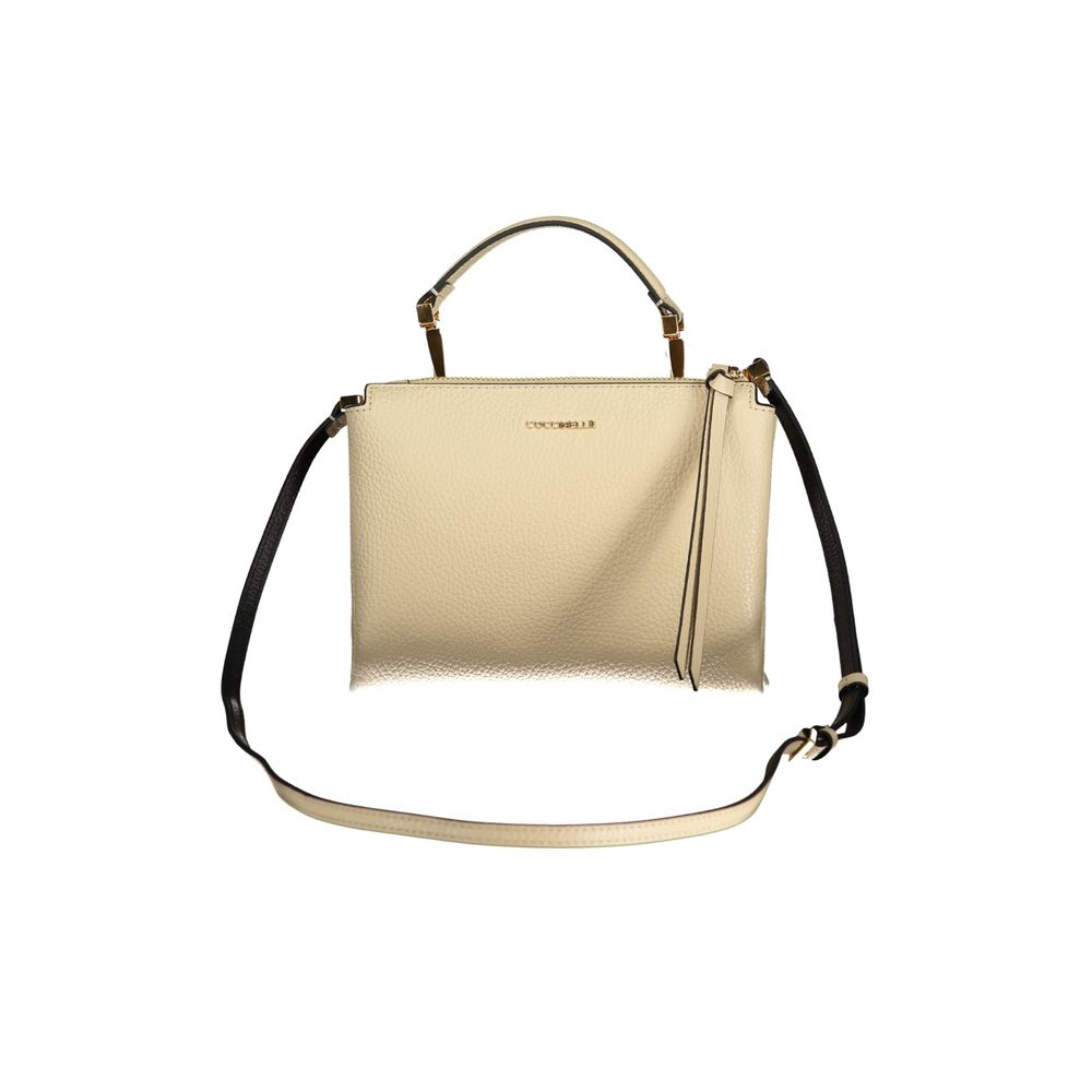 Leather Handbag - Beige