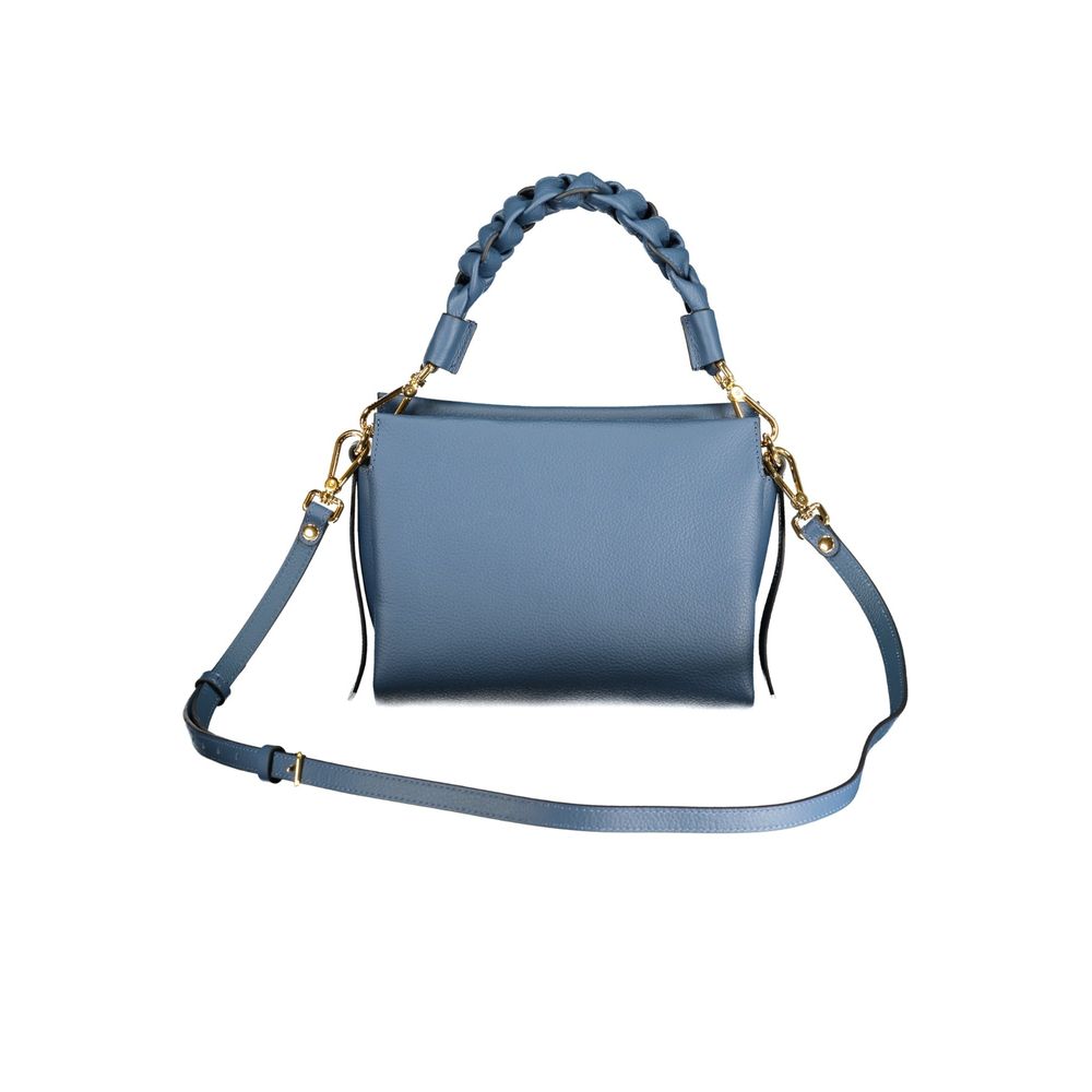 Leather Small Handbag - Blue/Sandshell