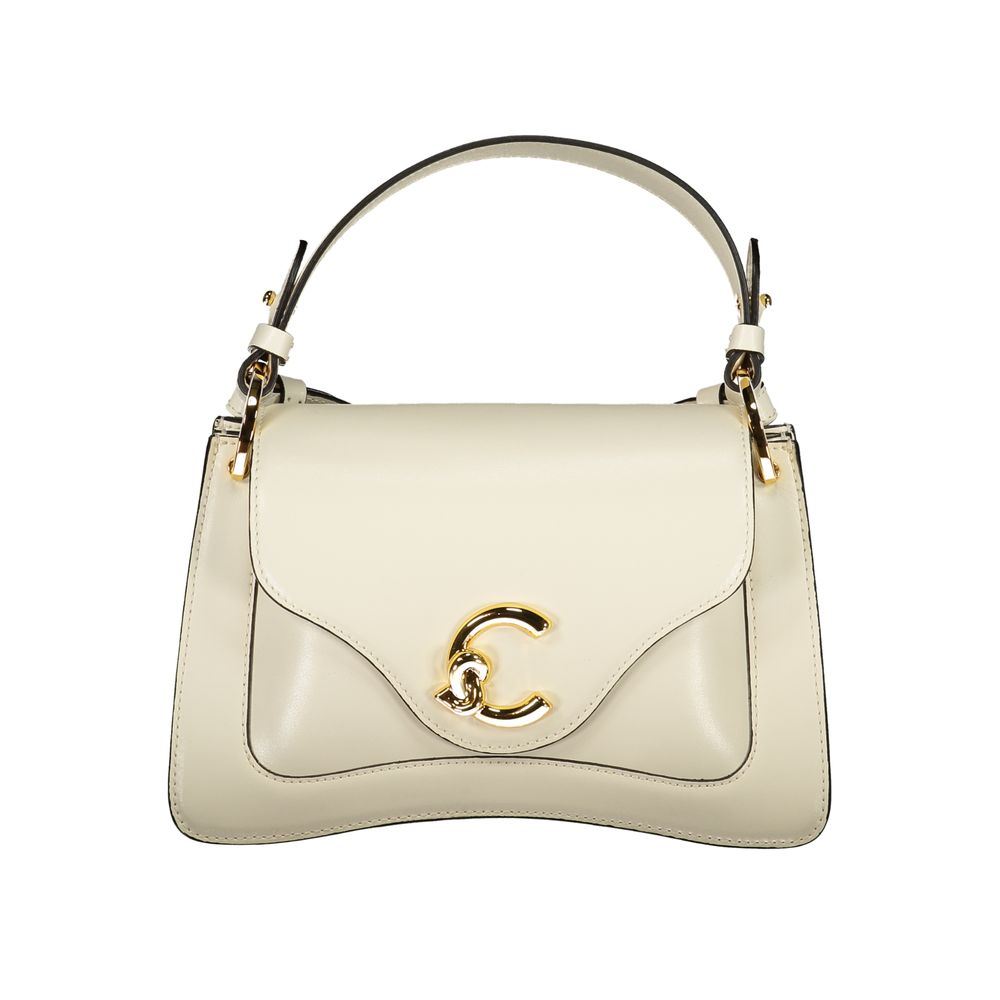 Smooth Leather Handbag - Pearl