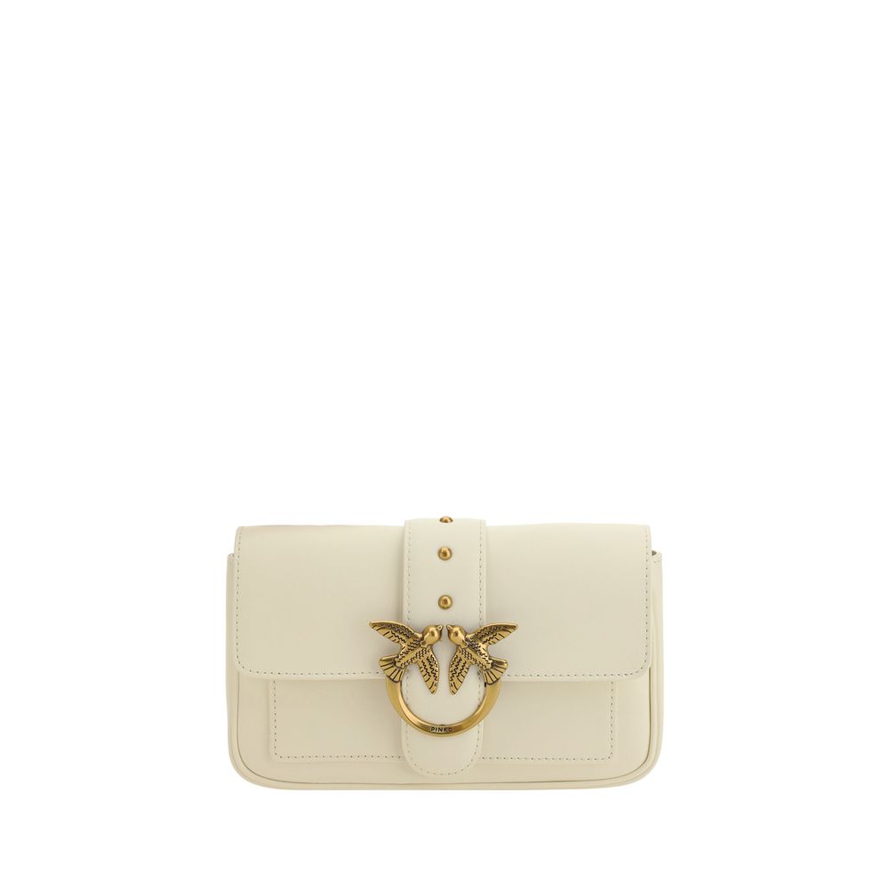 Borsa a spalla Classic Mini in pelle di vitello bianca