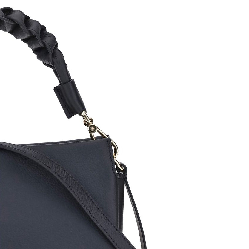 Black Calf Leather Handbag