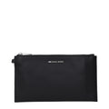 Pochette in pelle nera - Argento