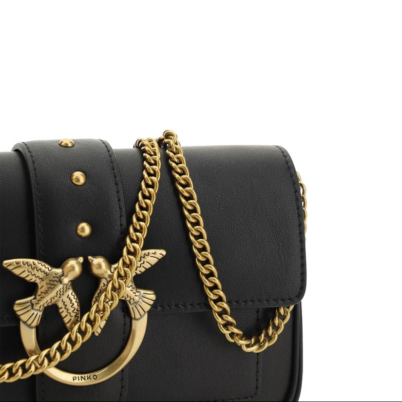 Borsa a spalla Classic Mini in pelle di vitello nera
