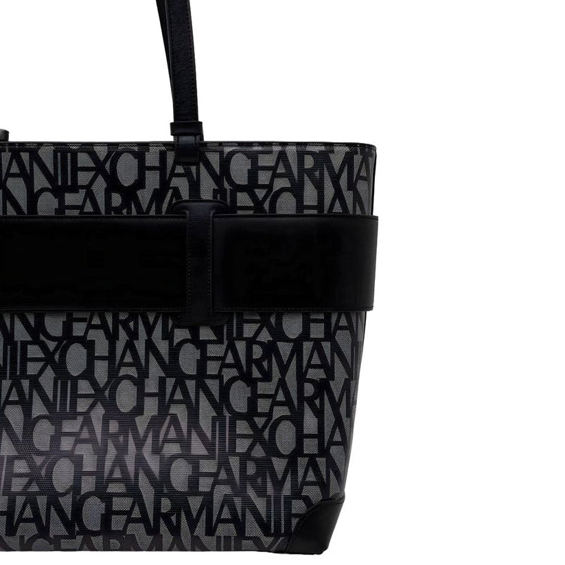 All-Over Logo Black Tote Bag
