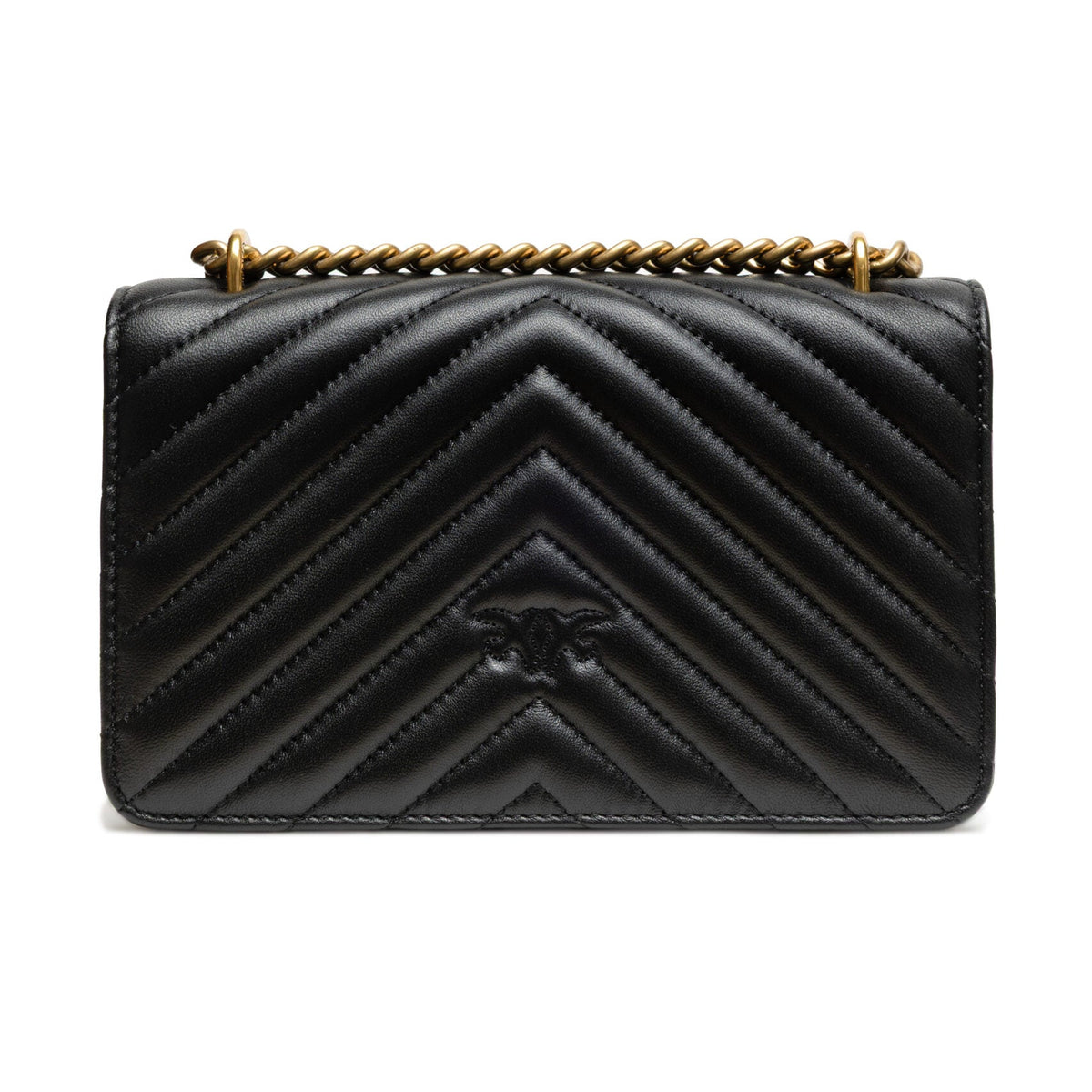 Quilted Leather Mini Shoulder Bag - Black