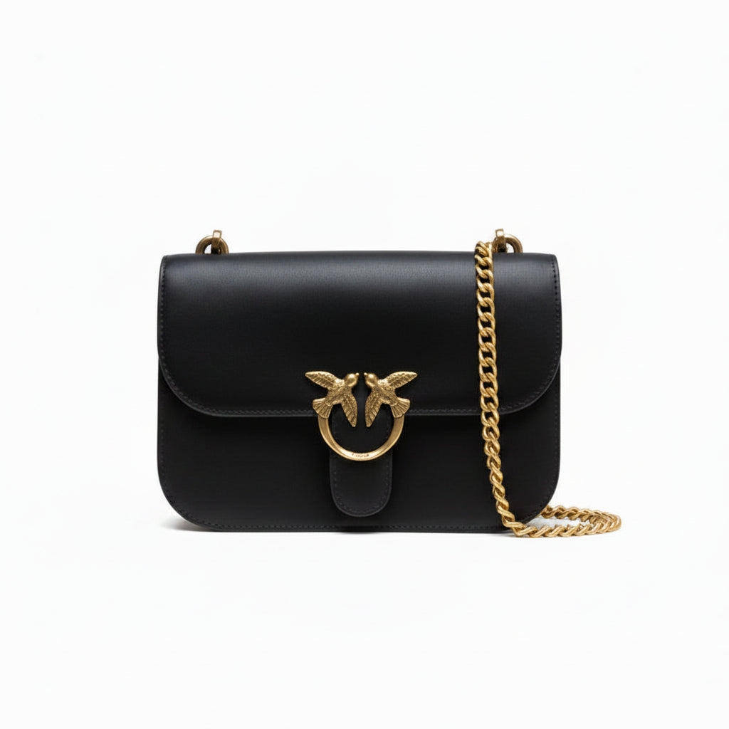 Borsa a tracolla Love One Simply in pelle nera