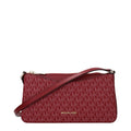 Borsa a tracolla in tela monogrammata - Rosso ciliegia