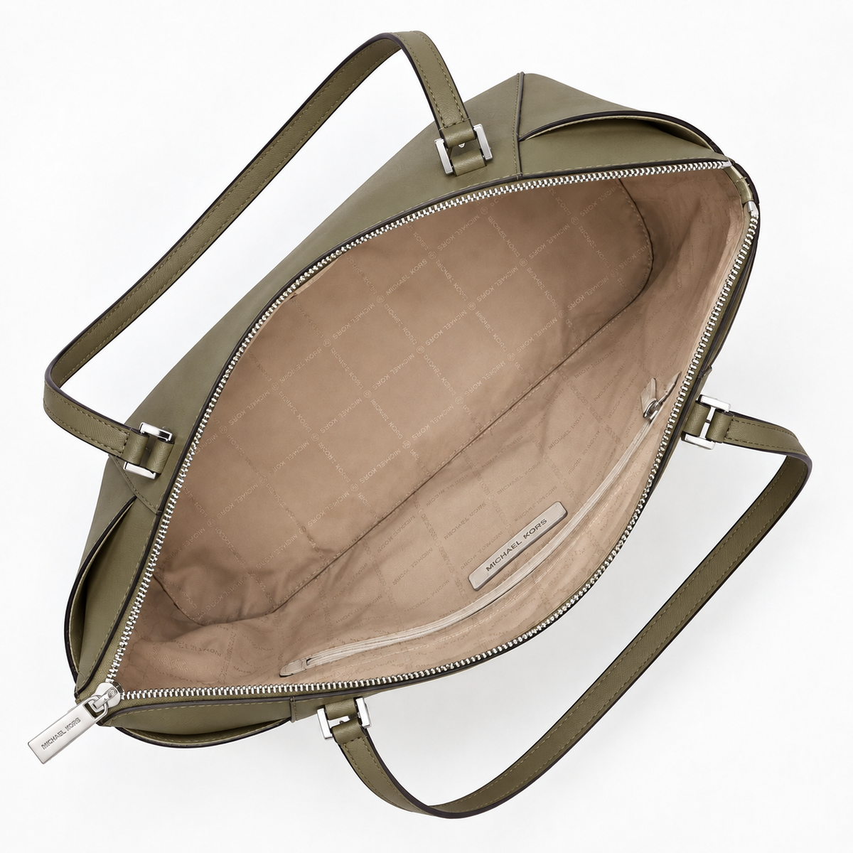 Saffiano Leather Tote Bag - Olive