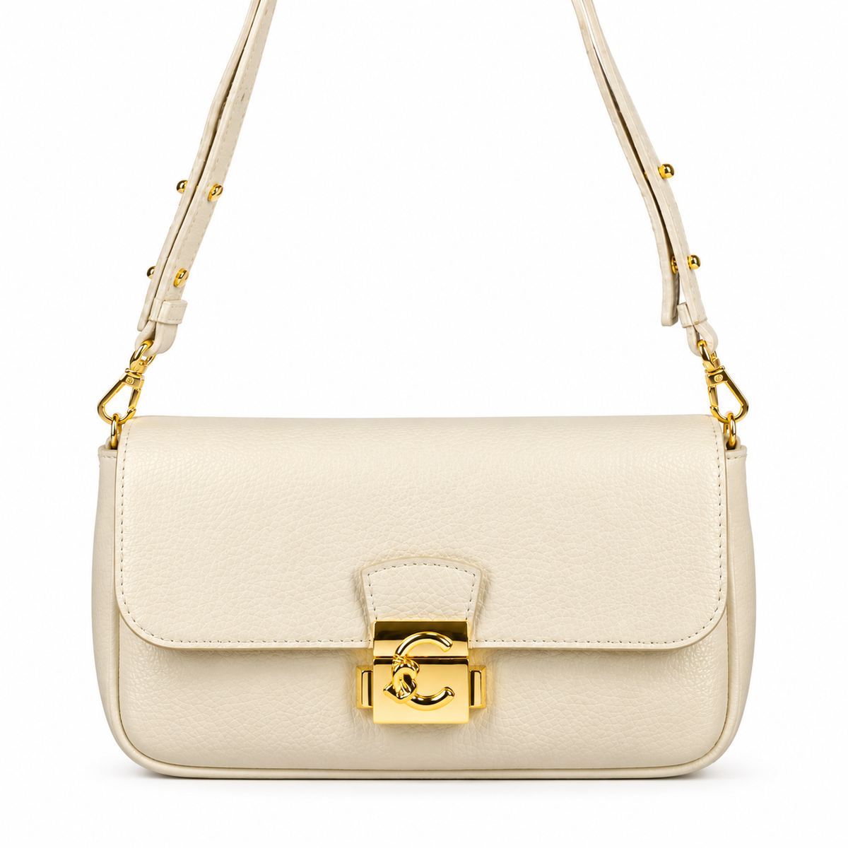 Leather Mini Shoulder Bag - Ivory