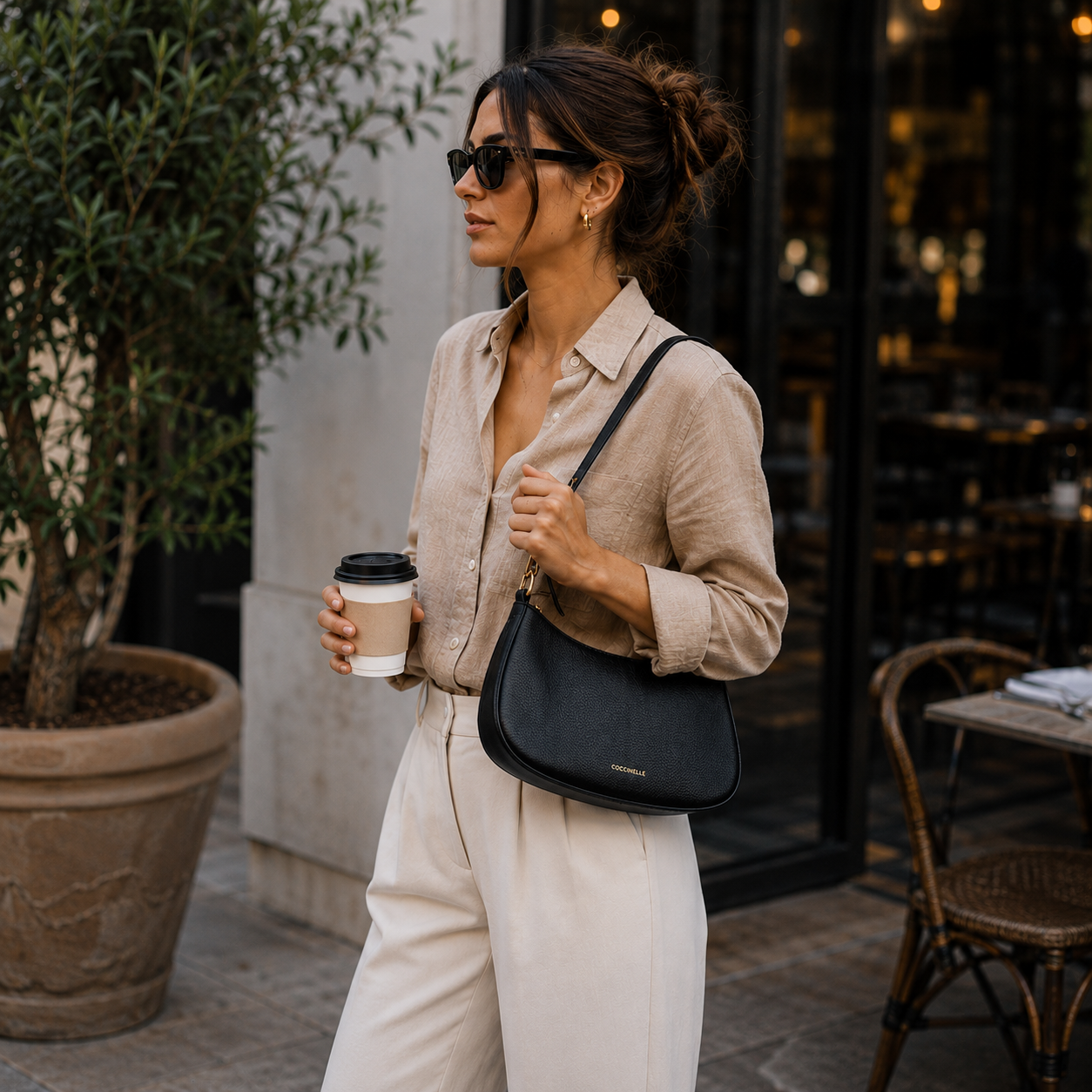 Black Leather Shoulder bag